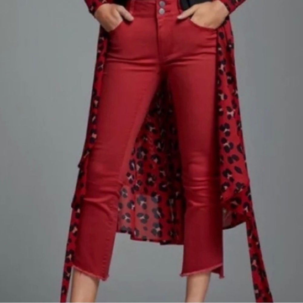 CAbi Hi Low crop Red size 14